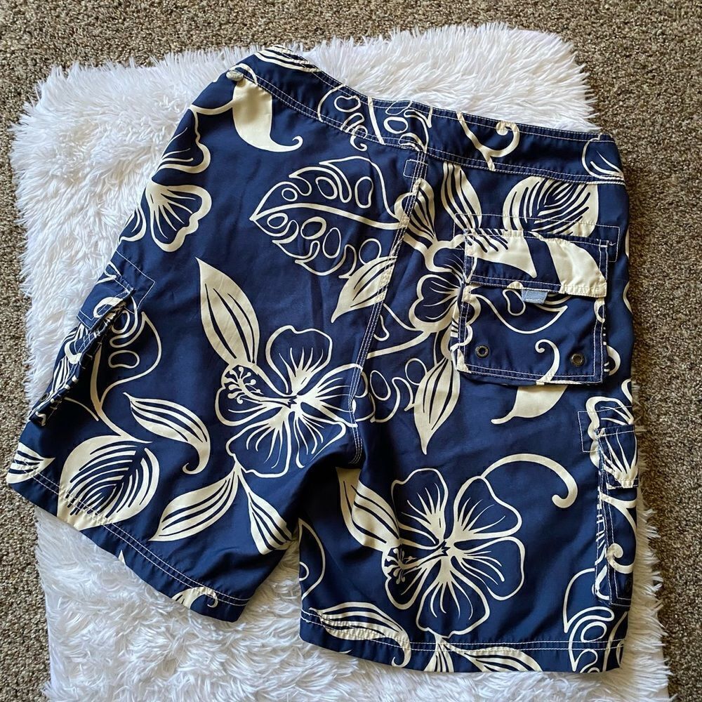 J.‎ Crew Board Shorts Swim Trunks Mens Size 34 Blue Floral